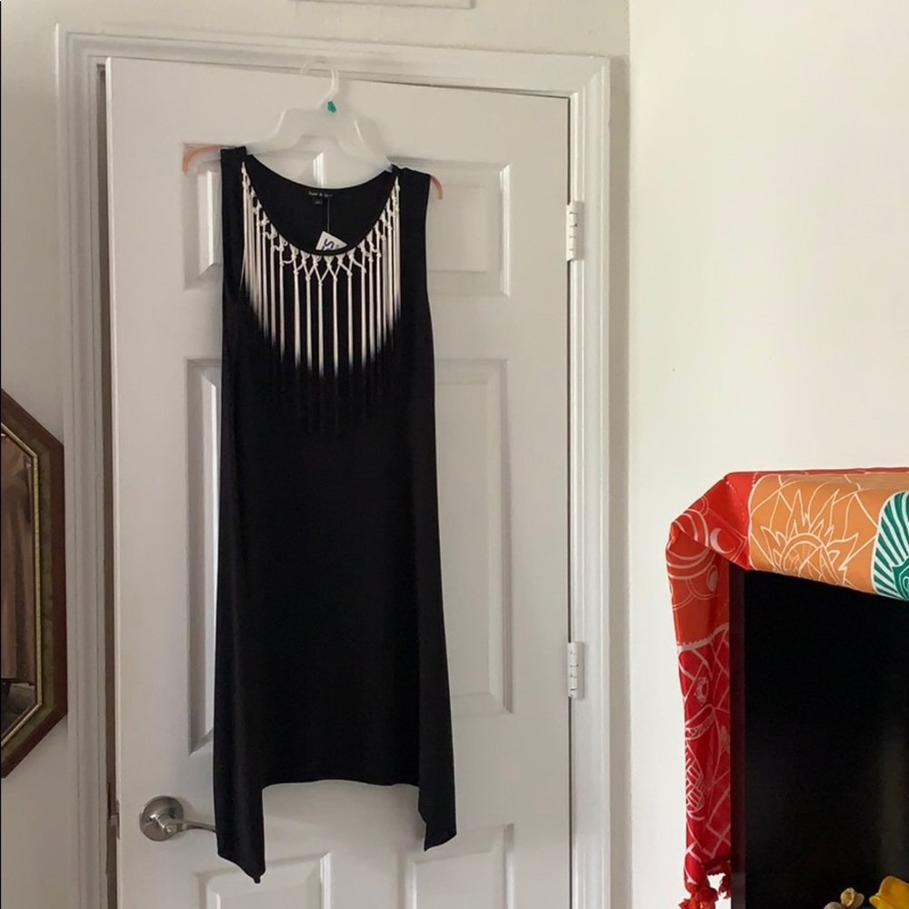 Black Ombré Tassel Dress